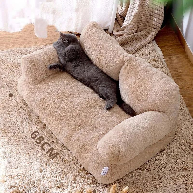 Luxury Cat Bed Sofa, Winter Warm Plush, Nest for Small and Medium Dogs and Cats Comfortable Pet Supplies