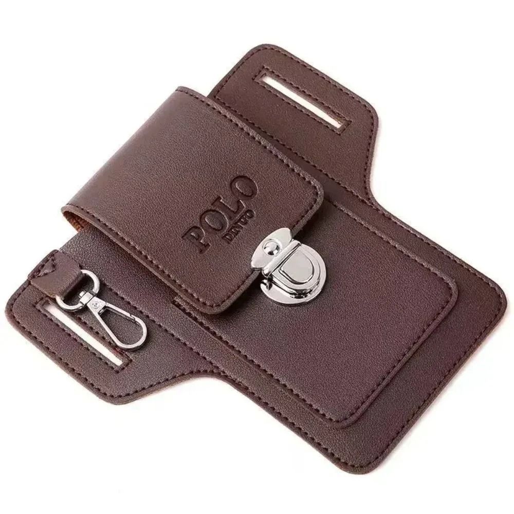 Men's Vertical PU Leather Belt Waistpack