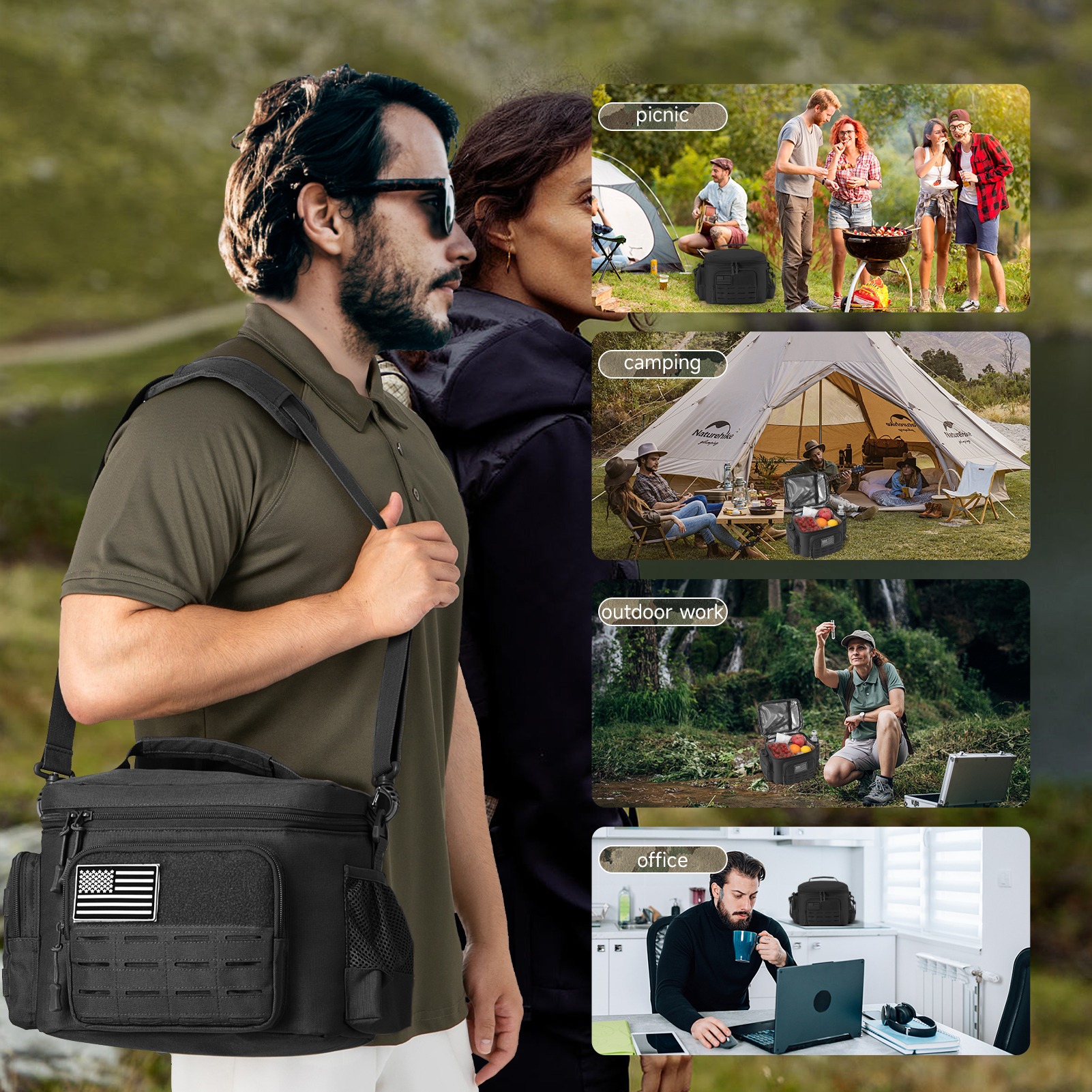 Heavy Duty Tactical Lunch Bag - Insulated Leakproof Cooler for Work, Camping & Outdoors