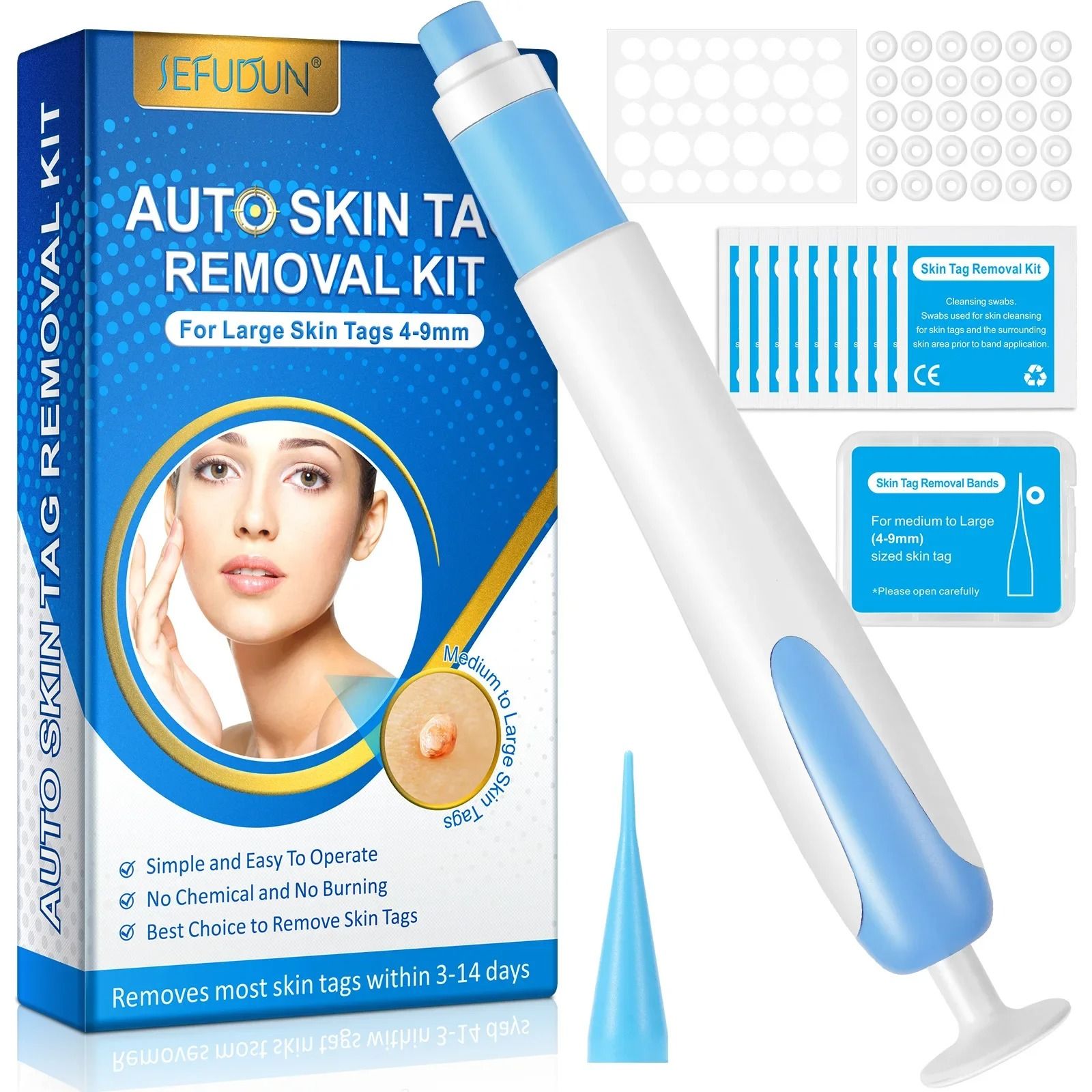 2 in 1 Painless Skin Tag and Mole Removal Kit for Clearer Skin