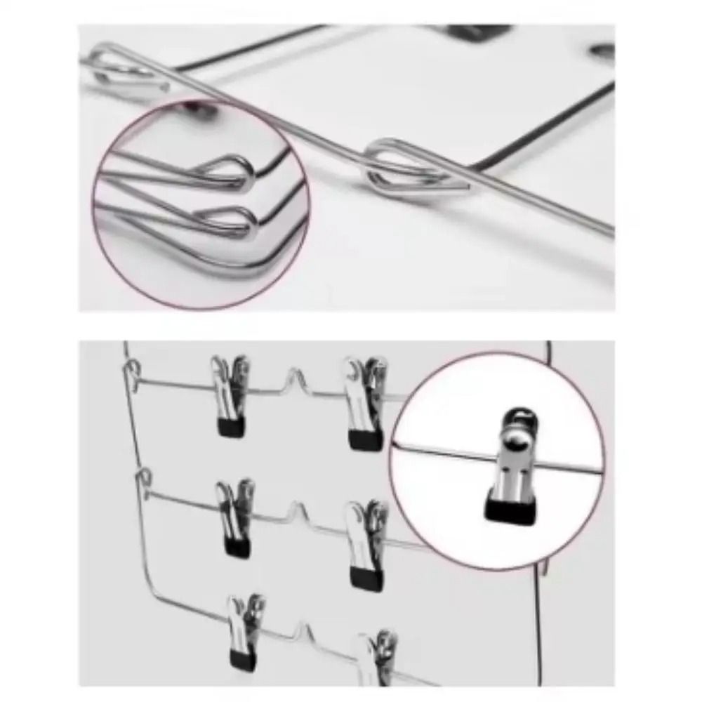 4 Tier Stainless Steel Pants Hanger Non Slip Skirt Rack with Adjustable Clips