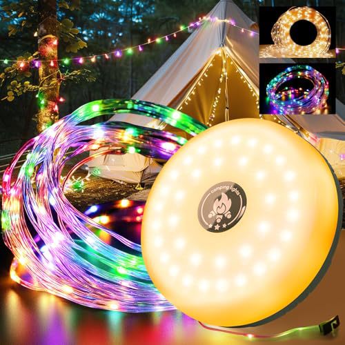 Rollable LED Garland Camping Light, Colorful LED String Lights for Party Tent, Festive Atmosphere Lighting