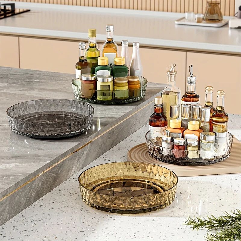 360° Rotating Spice Rack Organizer – Multifunctional Kitchen Countertop Turntable