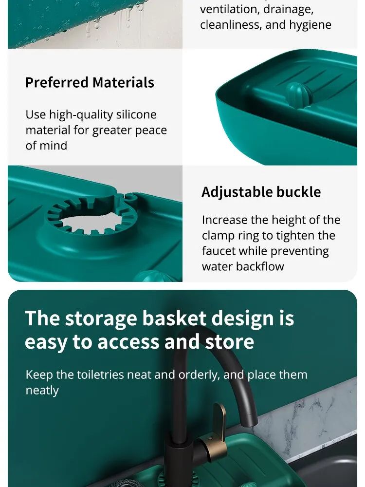 Silicone Sink Drain Rack and Faucet Pad