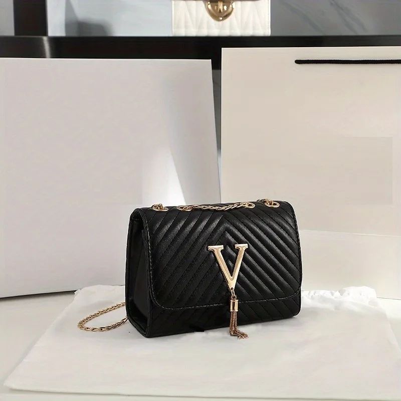 Embroidered Sequin Crossbody Bag Womens Luxury Tassel Shoulder Purse