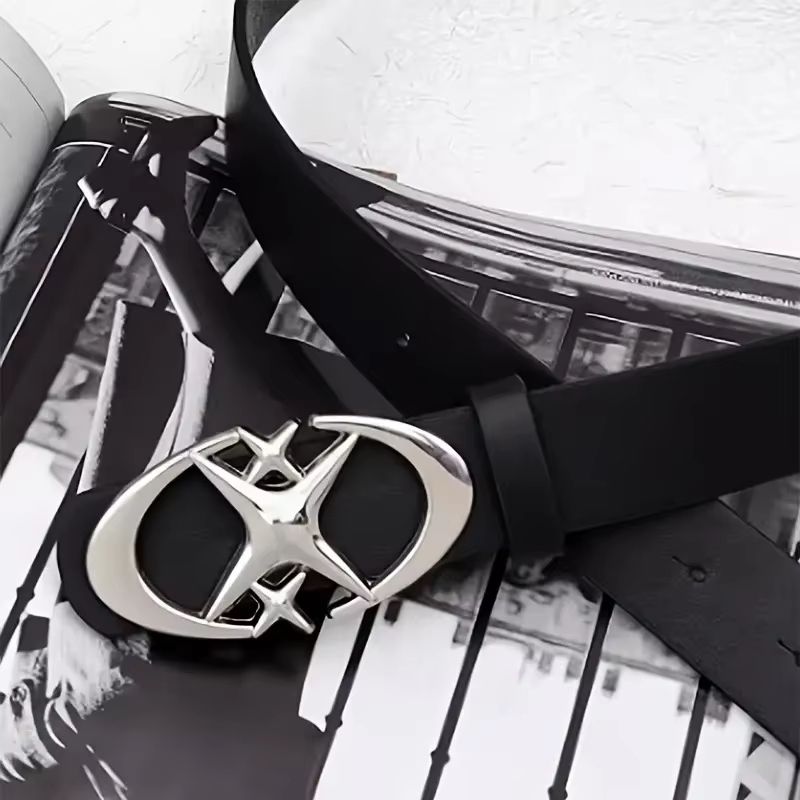 ClassicOval Cross Metal-Buckle Unisex Belt – Durable Simple Style