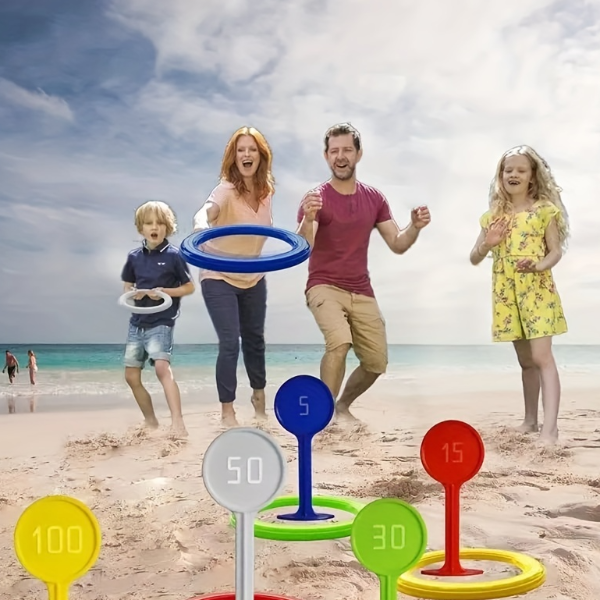 Toss Ring Toys for Lawn and Beach Outdoor, Plastic Ring Toss Game for Kids, Carnival Party Favors