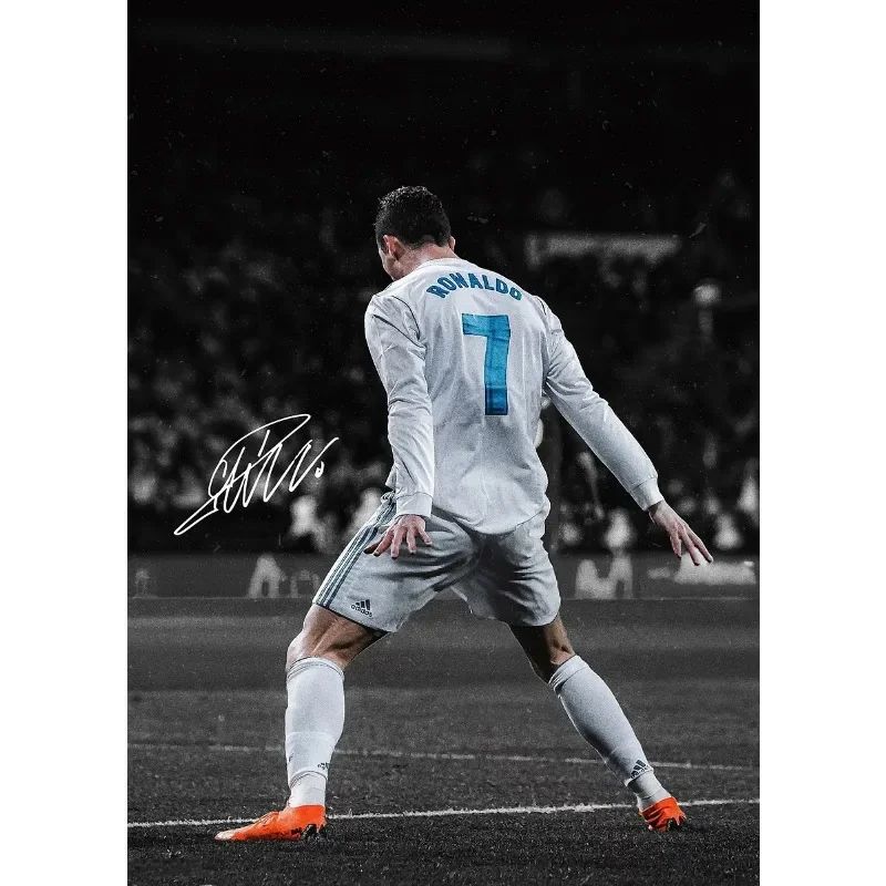 Modern Soccer Player Canvas Wall Art Football Poster Print