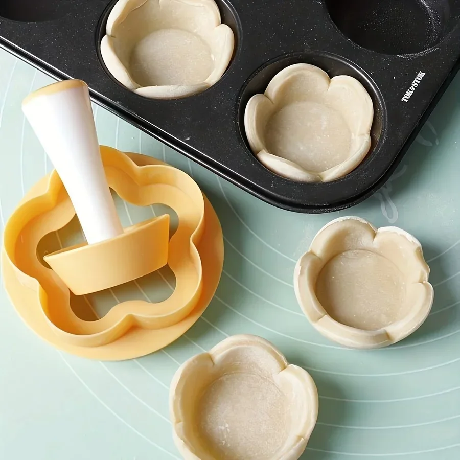 Pastry Dough Tamper Set, Flower Shaped Cutter, Cake Mold, Creative Cake Cup Presser, Biscuit Mold, Pie Tamper Kitchen