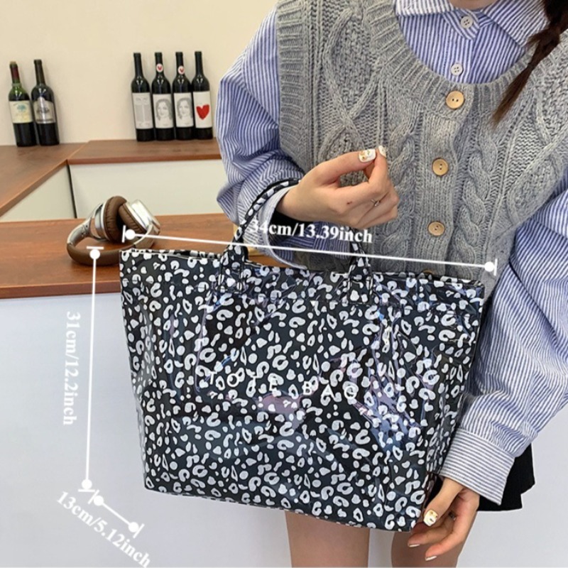 Leopard Print Tote Bag Large Capacity Designer Handbag for Women Stylish Everyday Carry