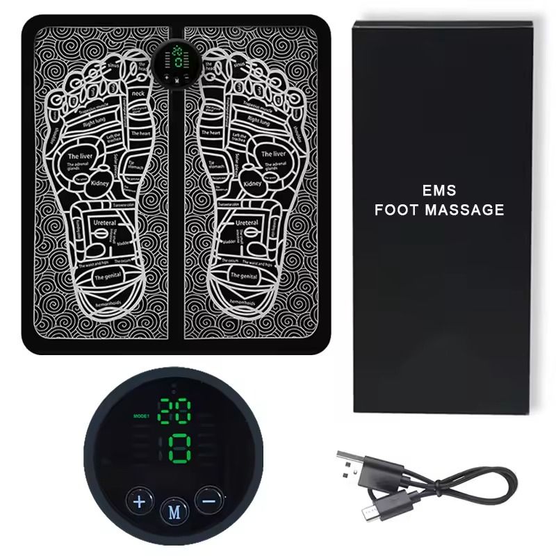 Smart EMS Foot Massager Pad with USB Rechargeable Pulse Therapy