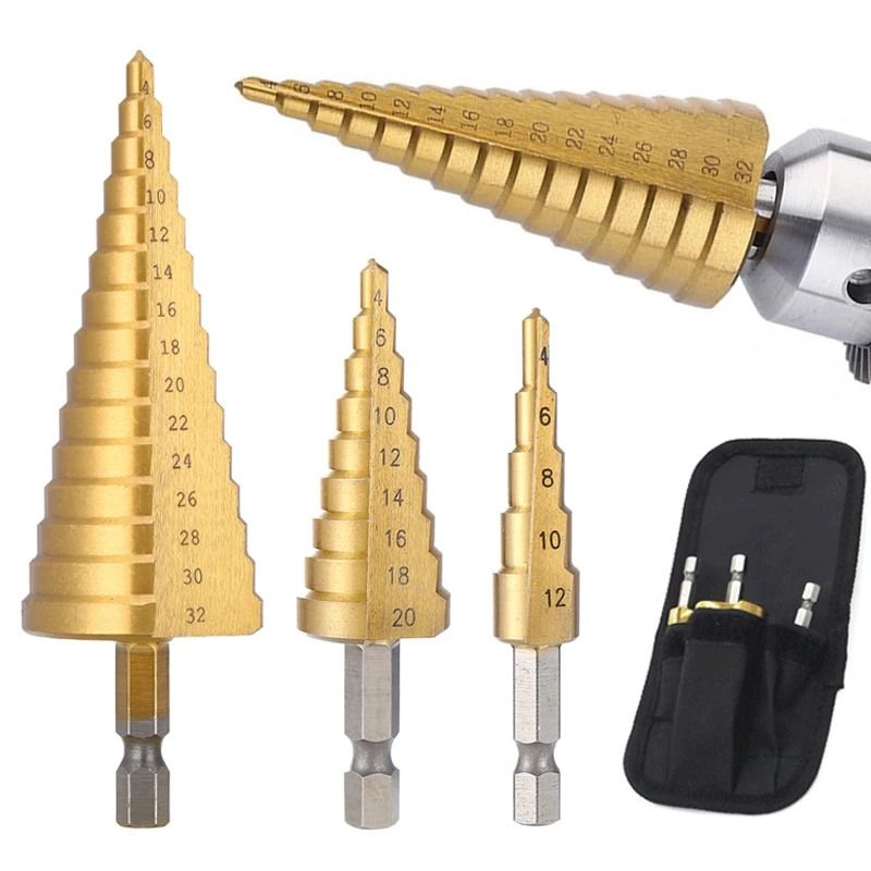 HSS Titanium Coated Step Drill Bit High-Speed Steel Cone Tool
