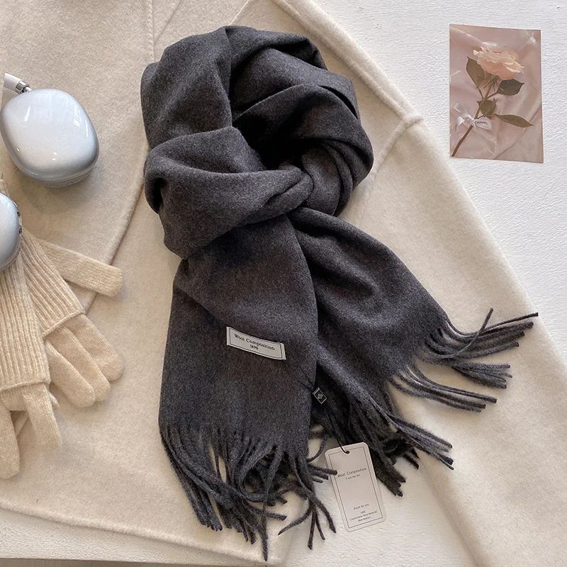 Luxury Winter Wool Blend Pashmina Scarf – Thick Cashmere-Feel Women's Shawl & Wrap 2024