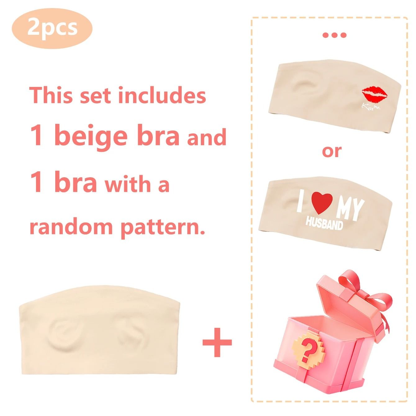 Varsbaby Women Tube Strapless Bra Chest Wrap Bandeau Unlined Seamless Underwear