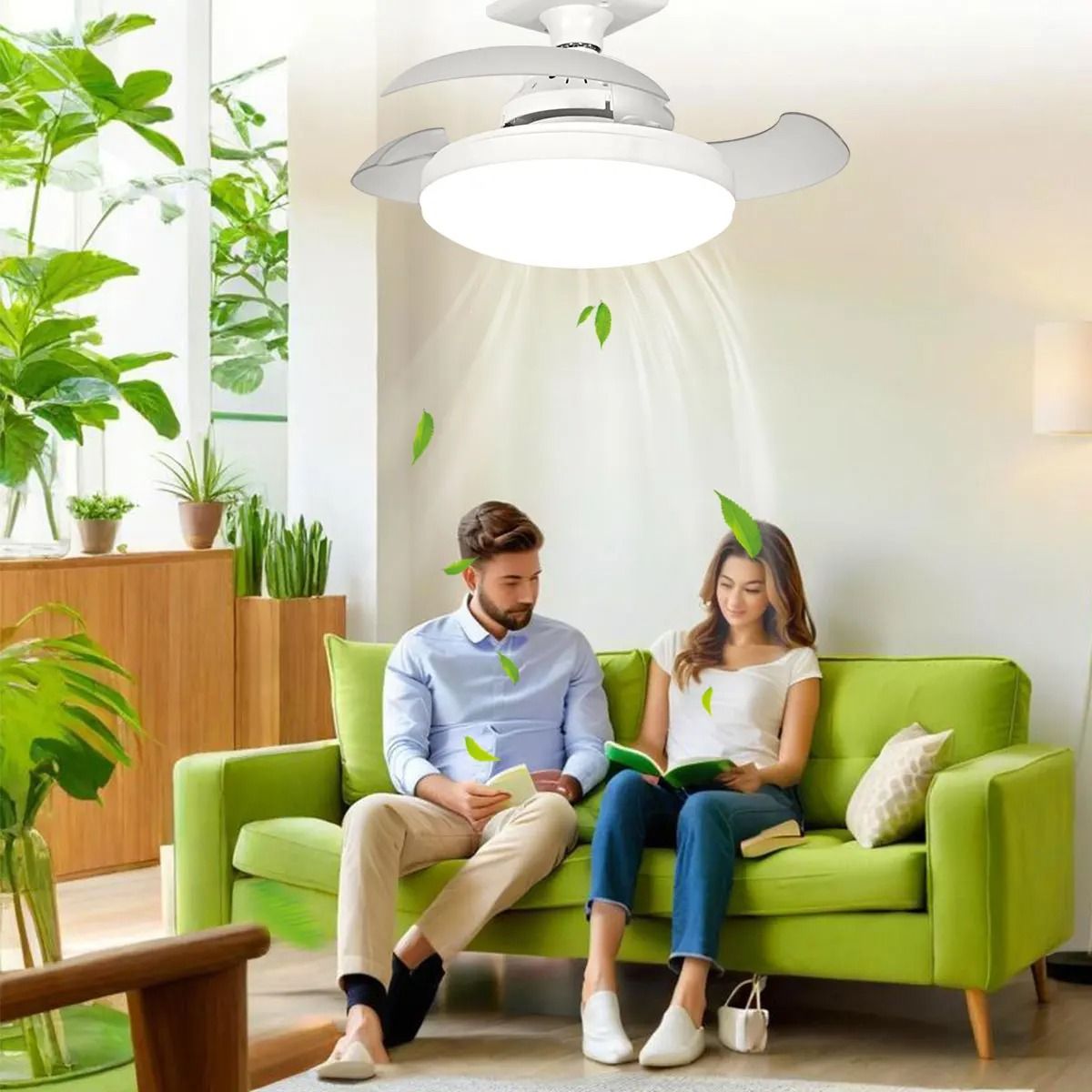LED Ceiling Fan Light with Remote Control and Adjustable Brightness