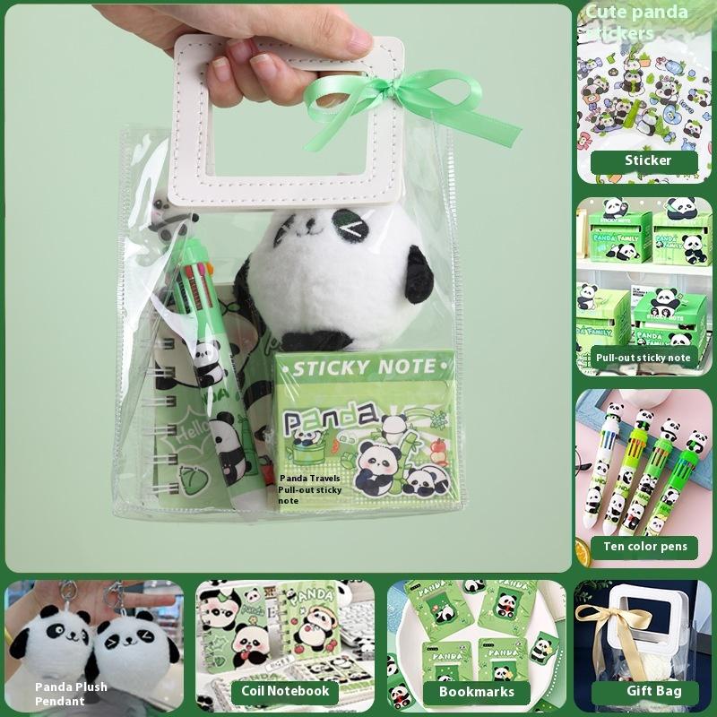Capybara Stationery Set Kawaii Pen Stickers Notebook Handbag Set Plush Pendants Birthday Gifts