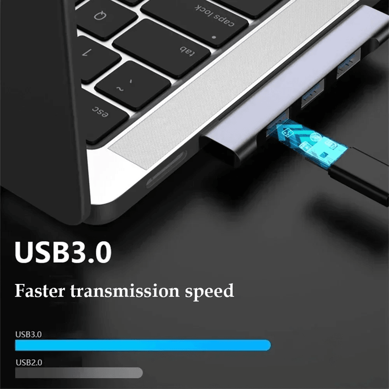 4 Port USB 3.0 Hub High Speed Type C Splitter for PC and Laptop