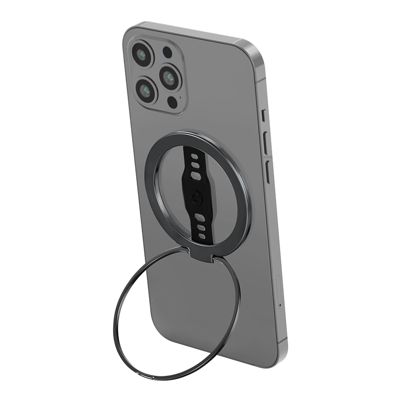 MagSafe Phone Grip Stand with Magnetic Ring Holder and Soft Silicone Strap