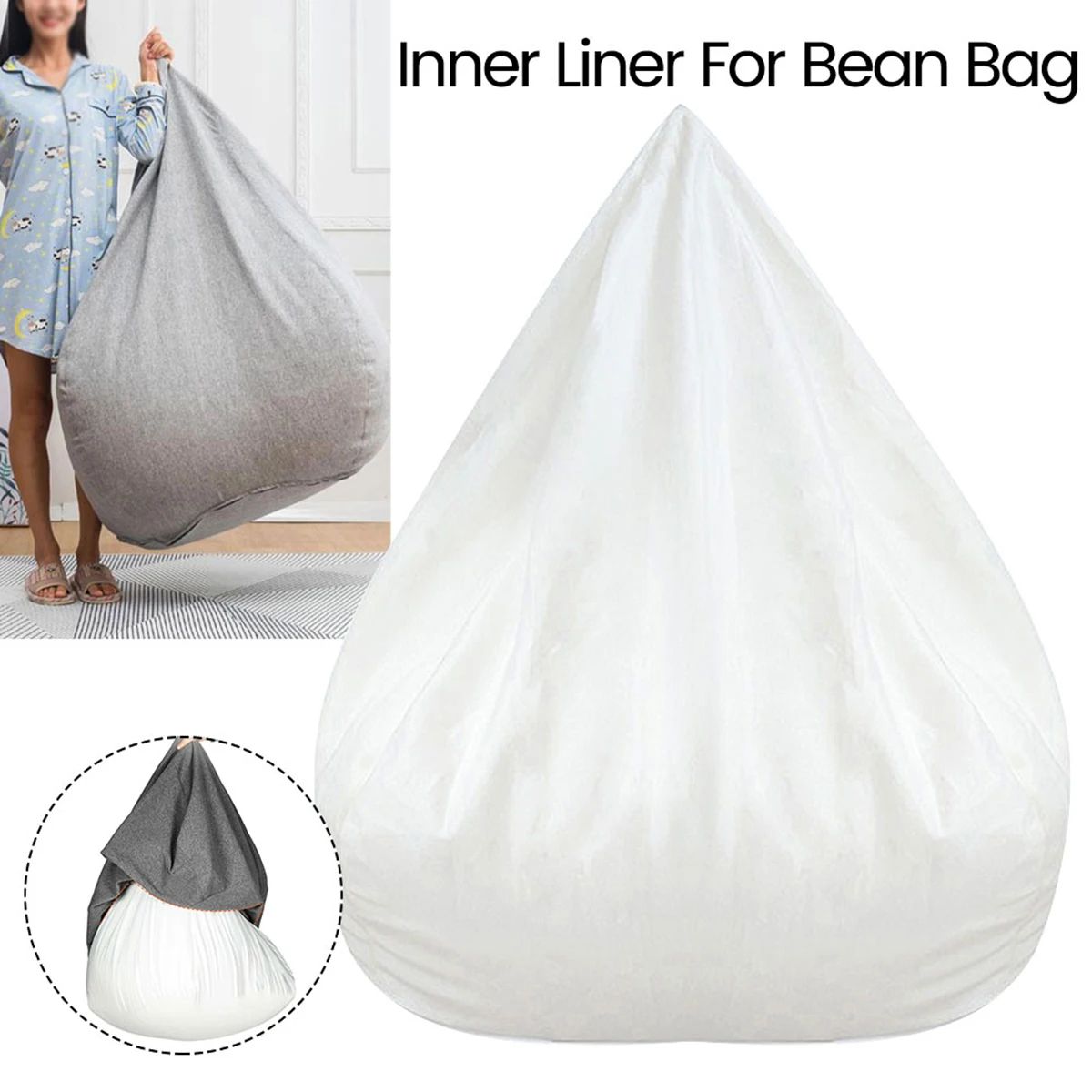 Bean Bag Inner Liner Replacement Sofa Cover Insert Durable Storage Fill Bag