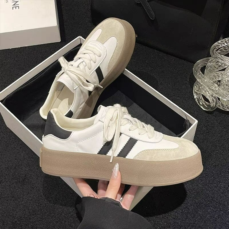 Design Fashion Casual Shoes, Comfortable Lace Up Sneakers for Women, Versatile Sport Vulcanize Shoes
