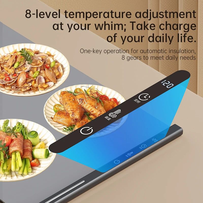 Flexible Silicone Food Warmer Mat Foldable Electric Warming Tray – Constant-Heat Food Warming Board