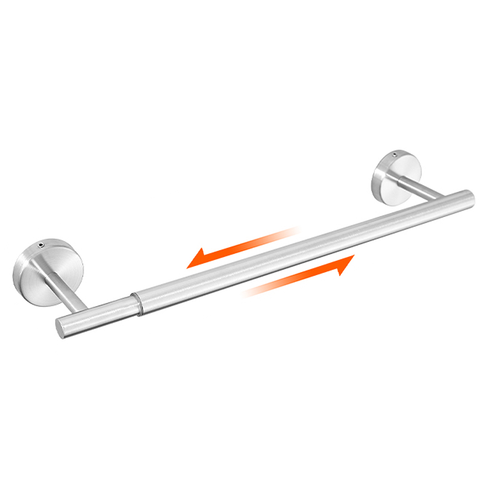 Bathroom Retractable Towel Bar, Matte Black Stainless Steel Towel Rack, Extended Drying Towel Hanging Bar