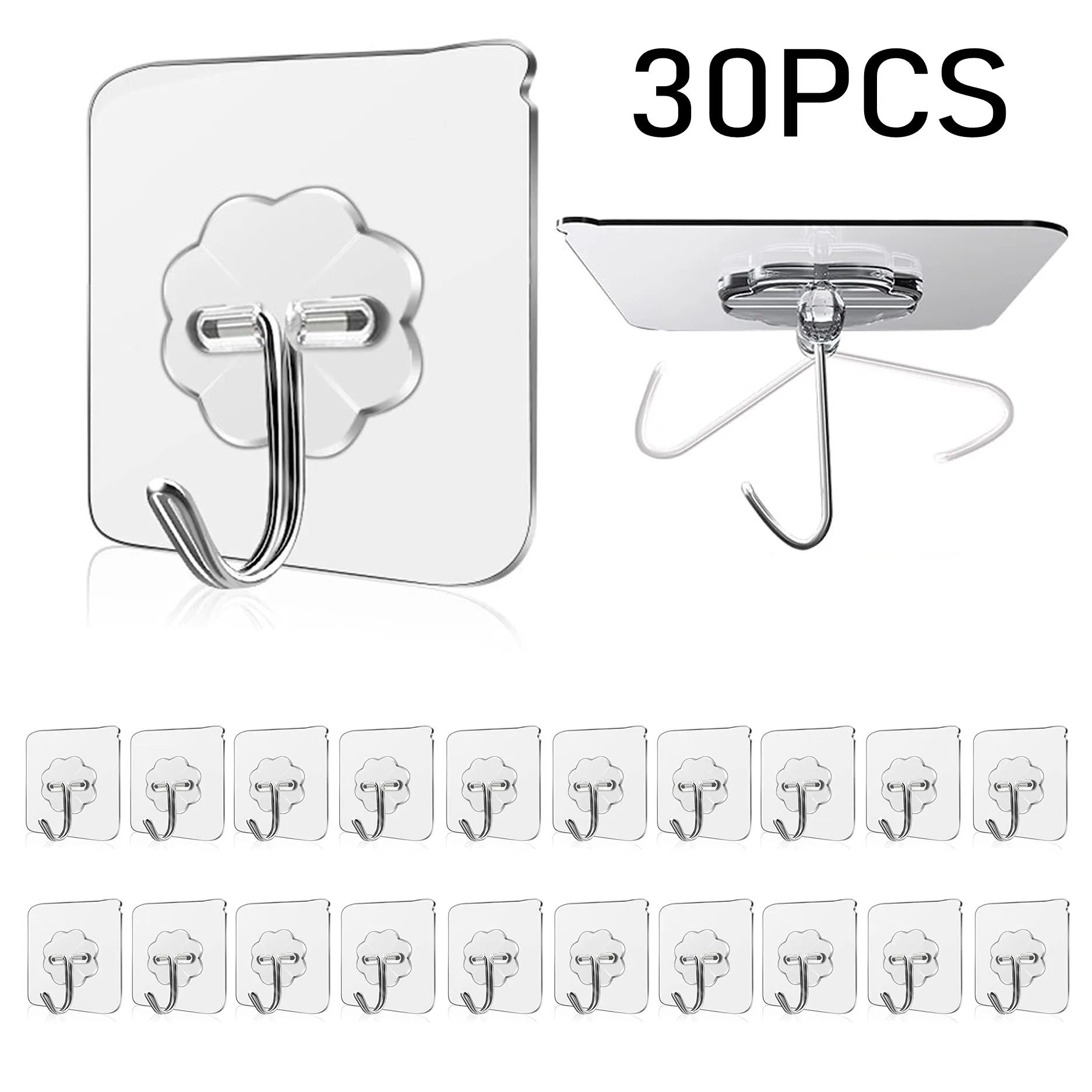 Waterproof Self Adhesive Wall Hooks Heavy Duty Sticky Hooks