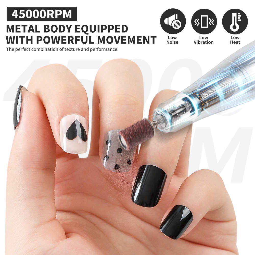 Professional Electric Nail Drill with LCD Screen Rechargeable Manicure Tool for Gel Polish