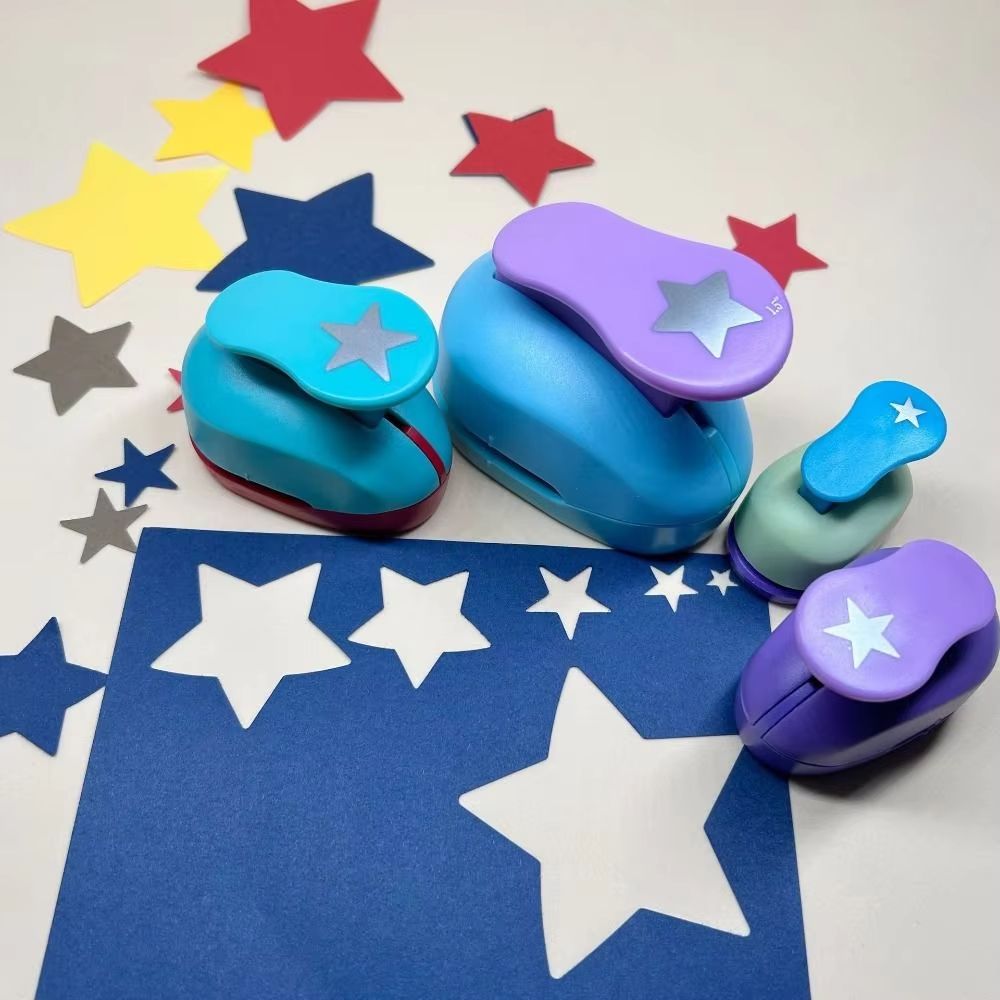 8mm to 75mm heart hole punch and Star Shape Manual Paper Punch Tool for Scrapbooking, Cards, and DIY Crafts (0.31in to 2