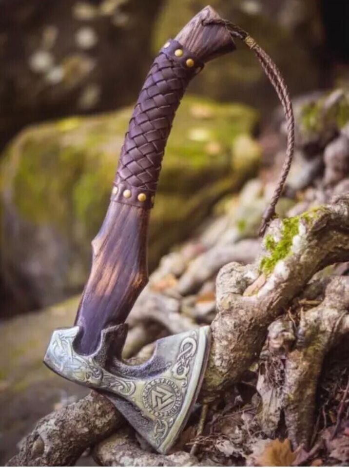 Handmade Viking Throwing Axe | Carbon Steel Blade with Rosewood Handle, 4.3 Cutting Edge, Leather Sheath | Perfect Gift