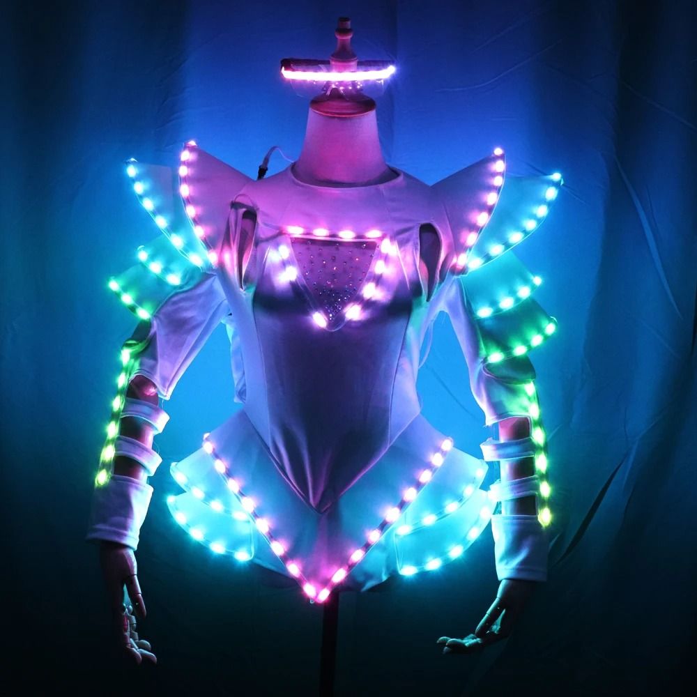 LED Light Up Tutu Dress with Luminous Skirt for Weddings and Parties