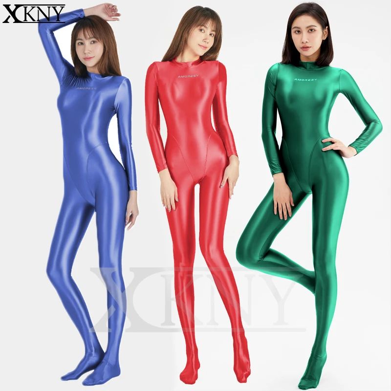 Satin Full Body Yoga Jumpsuit Long Sleeve