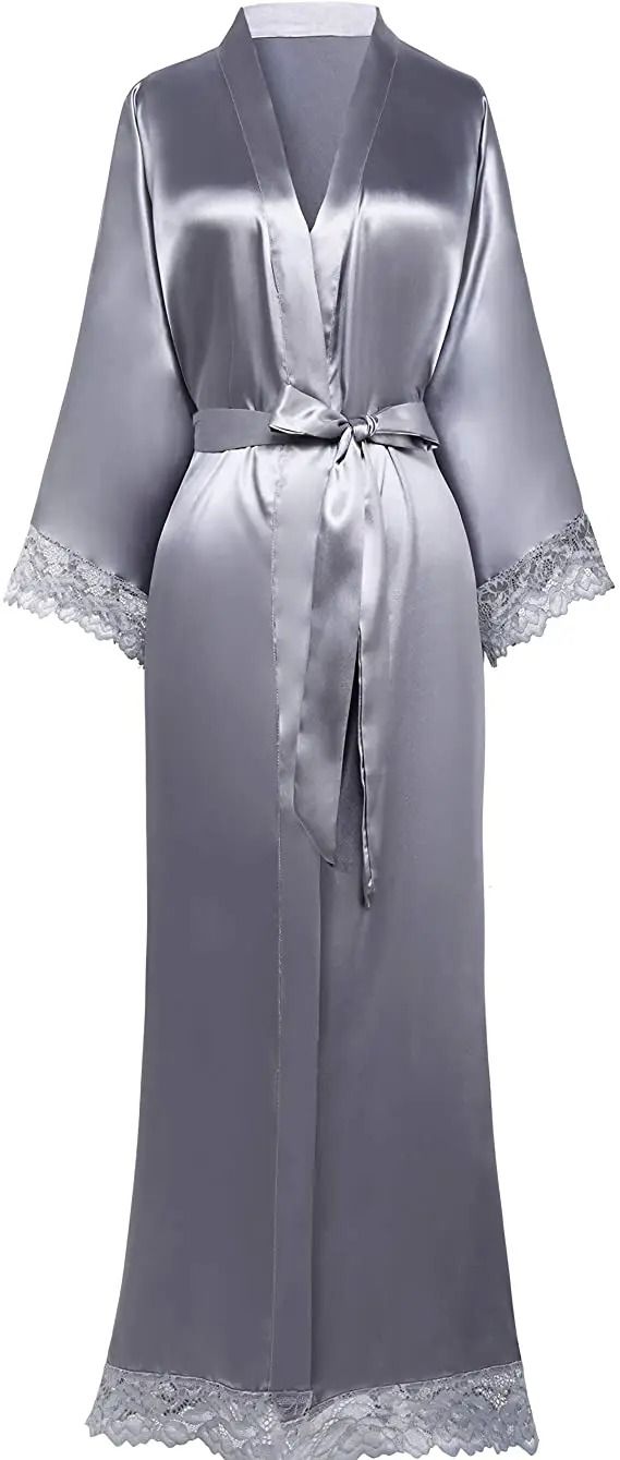 Silky Satin Lace Wedding Robe – Elegant Bridal & Bridesmaid Sleepwear