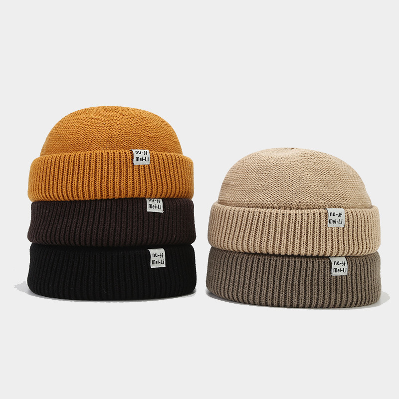 Skullcap Autumn Women Winter, Fisherman Beanies Hat, Hip Hop Knitted Hat
