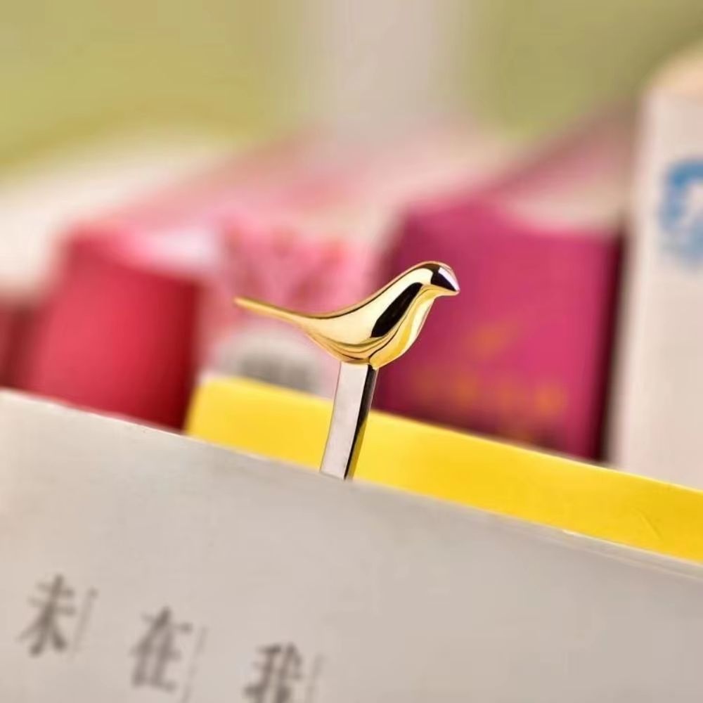 Bird and Cat Shaped Metal Book Clip Page Markers Stationery Decor for School and Office