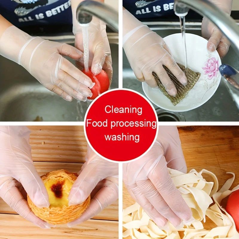 Disposable TPE Gloves – Latex Free, Powder Free, Food-Safe Multi-Use Cleaning Gloves