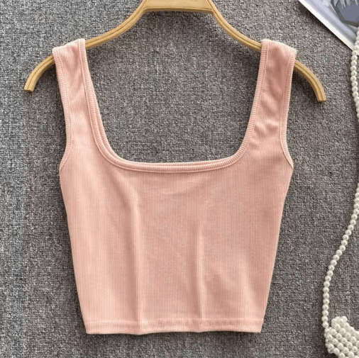 Womens Backless Y2K Crop Top Slim Fit Sleeveless Cami
