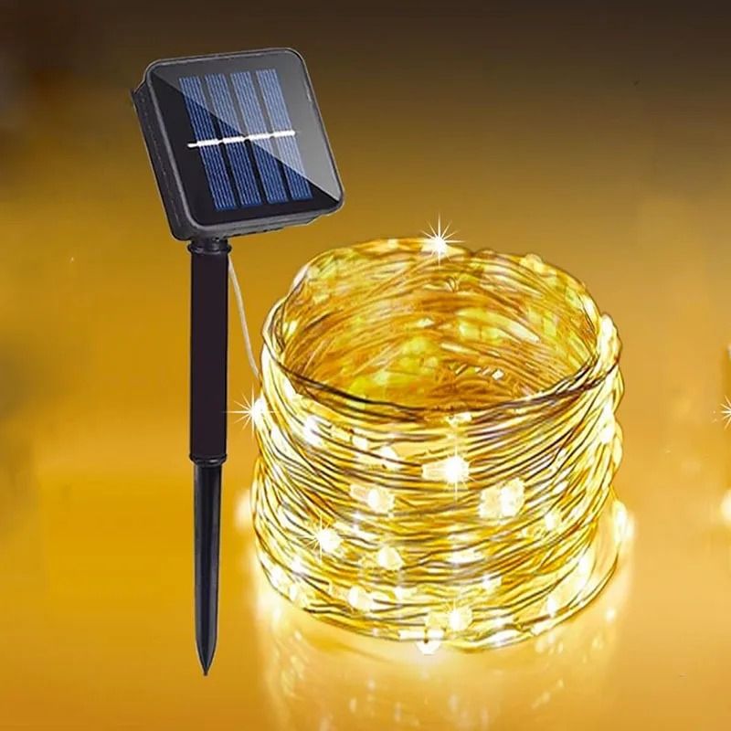 Solar Fairy String Lights with 8 Modes – Waterproof Copper Wire Garden Lights