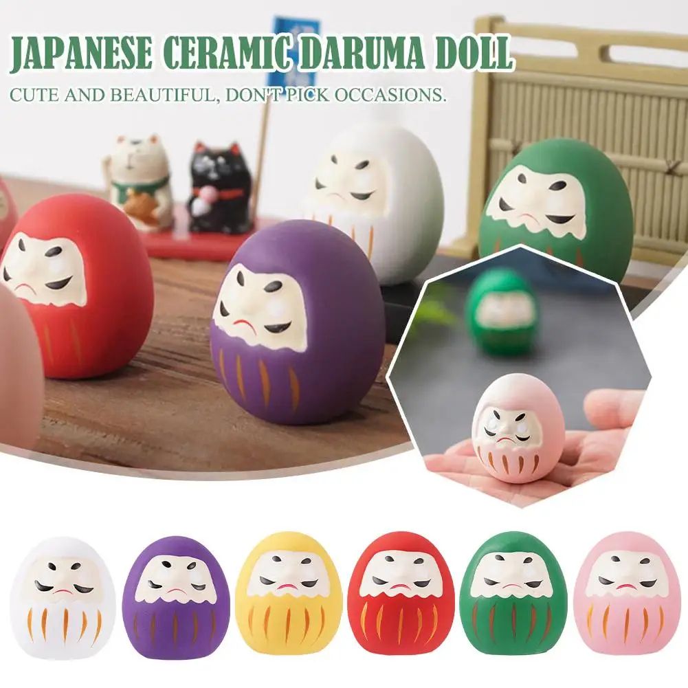 Mini Ceramic Daruma Doll Lucky Charm