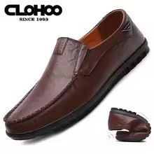 CLOHOO Handmade Men's Loafers Anti Slip Leather Slip On Driving and Business Casual Shoes