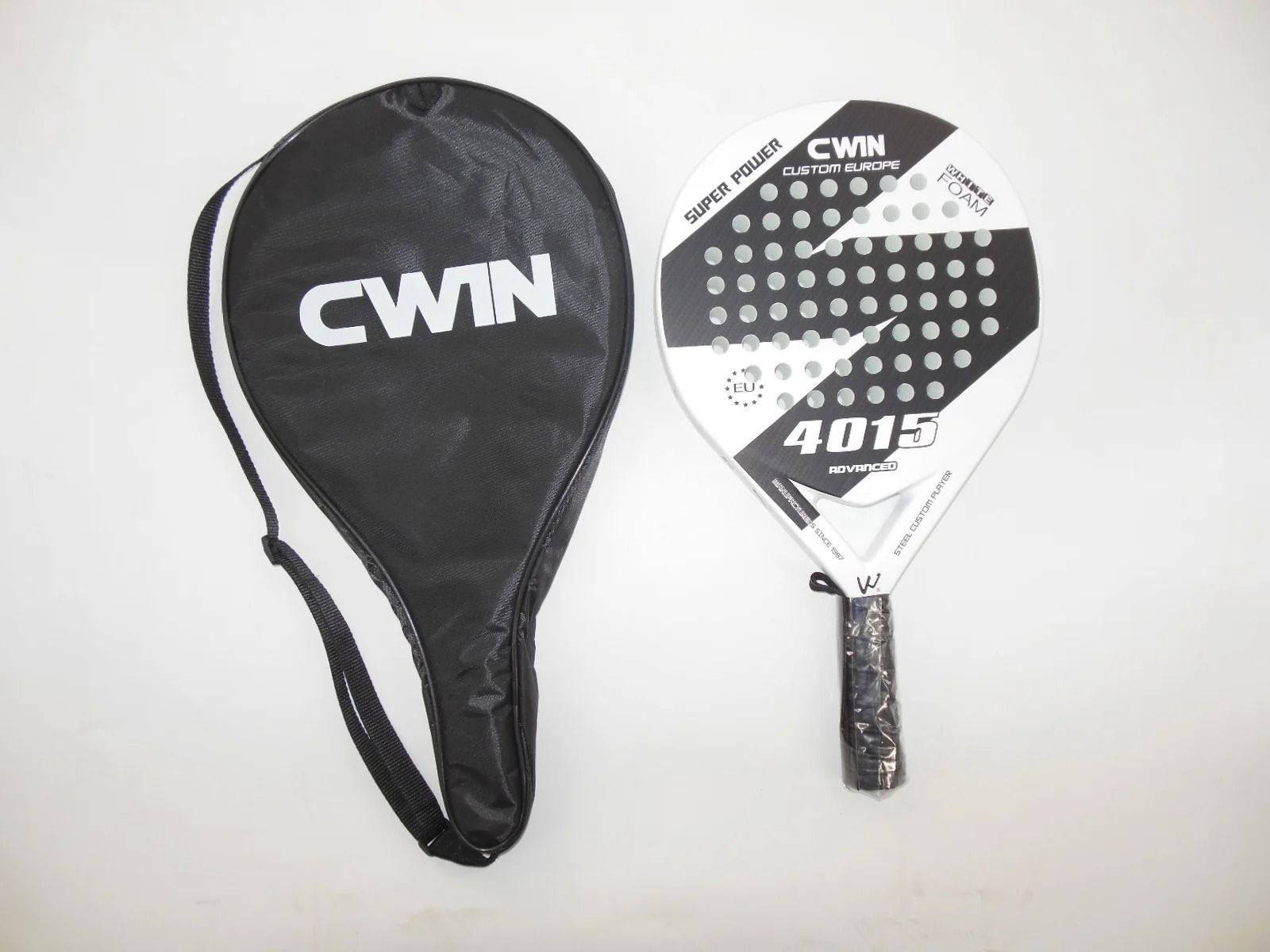 Blue and White Beach Style Carbon Padel Racket