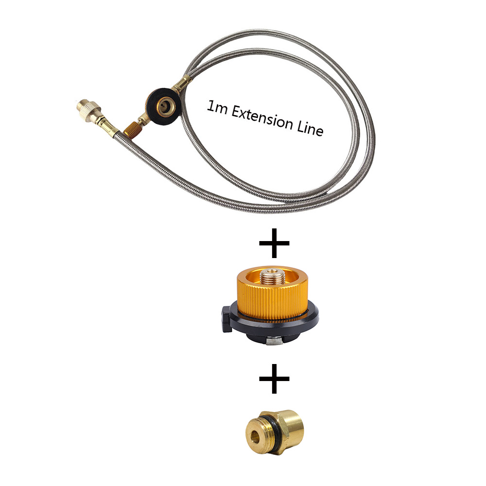 Outdoor Camping Gas Stove Adapter Cassette Stove Conversion Head with Extension Link