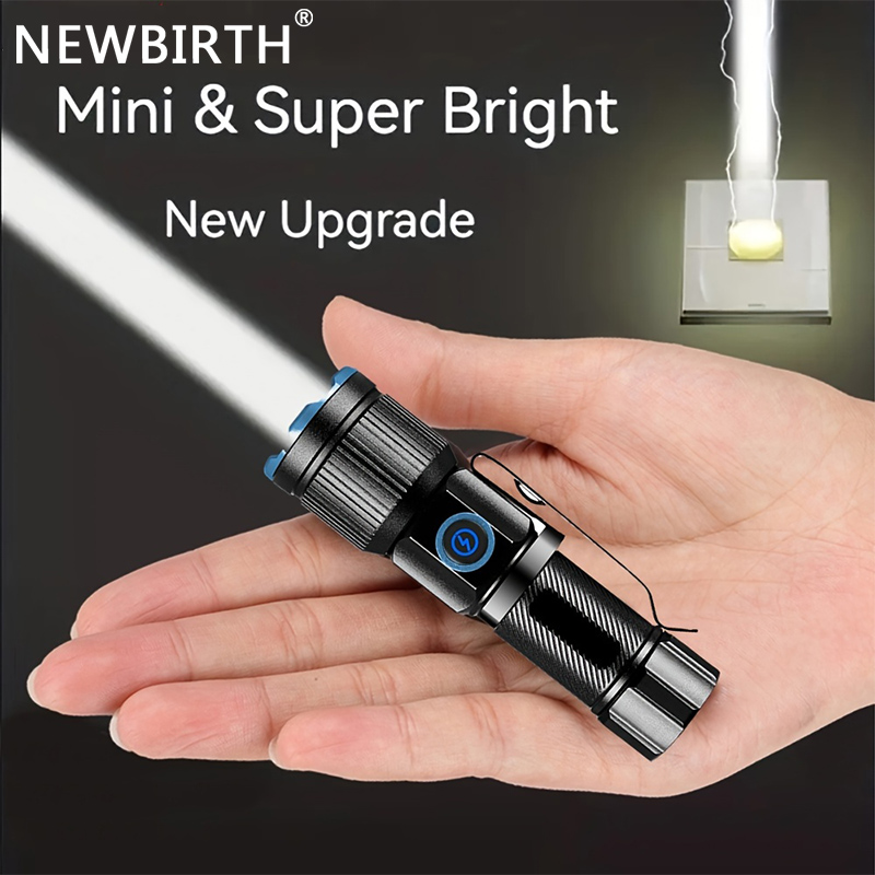 Ultra Bright Mini LED Flashlight with Tail Magnet  USB C Rechargeable Camping, Hunting, and Emergency Lamp
