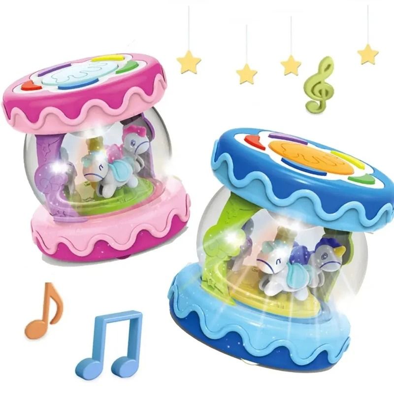Carousel Flash Drum Toy – Early Educational Musical Machine for Toddlers