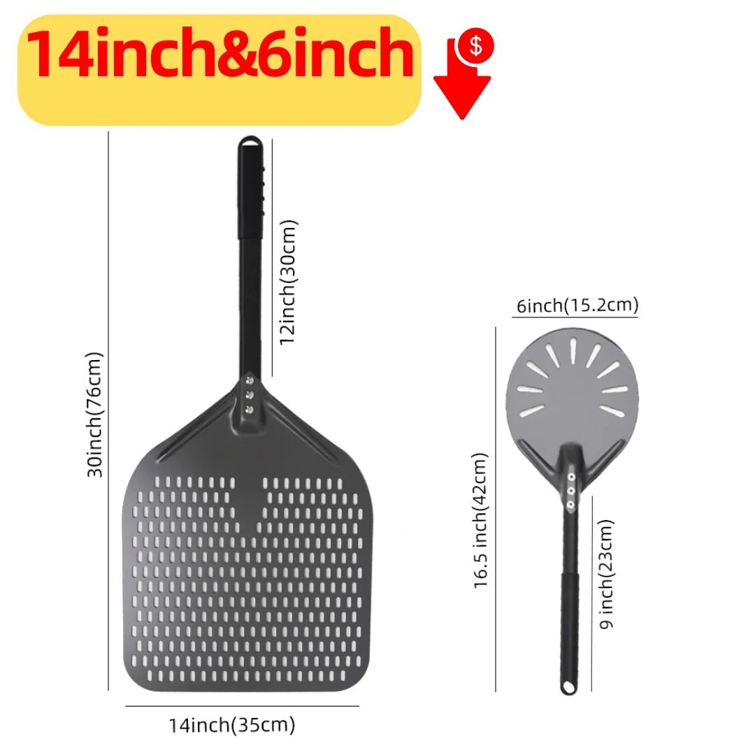 Aluminum Pizza Peel Bread Paddle with Wooden Handle