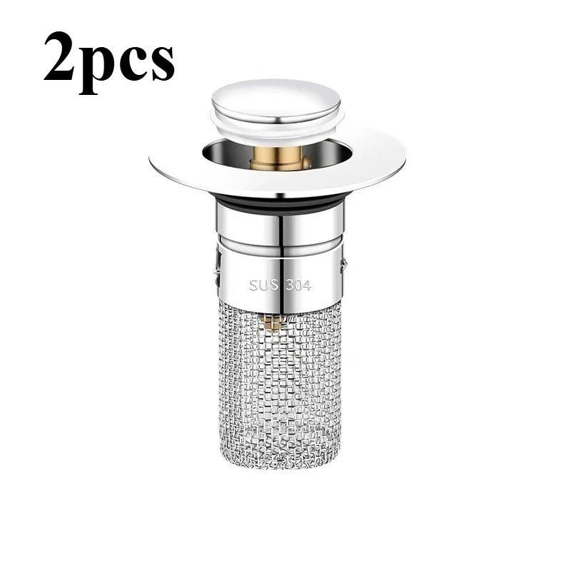 2 Pack Stainless Steel Pop Up Sink Strainer