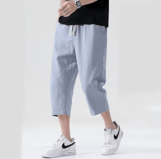 Mens Summer Linen Cotton Shorts Lightweight Casual Straight Shorts for Gym and Beach