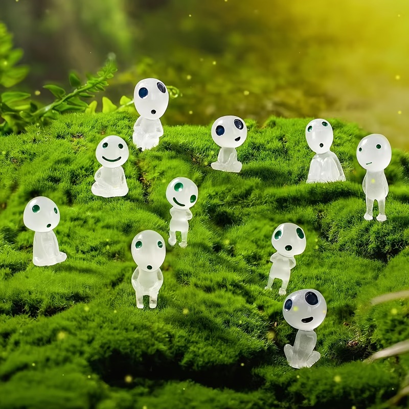 DIY Terrarium Crafts, Miniature Alien Decor for Aquarium, Luminous Resin Ghost Figures for Halloween