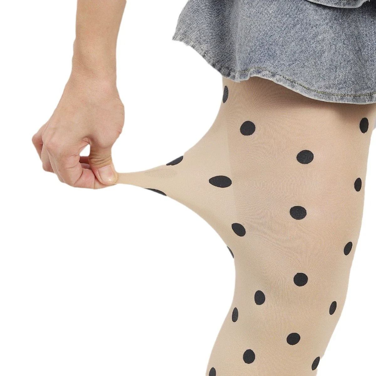 Timeless Polka Dot Textured Patterned Hosiery