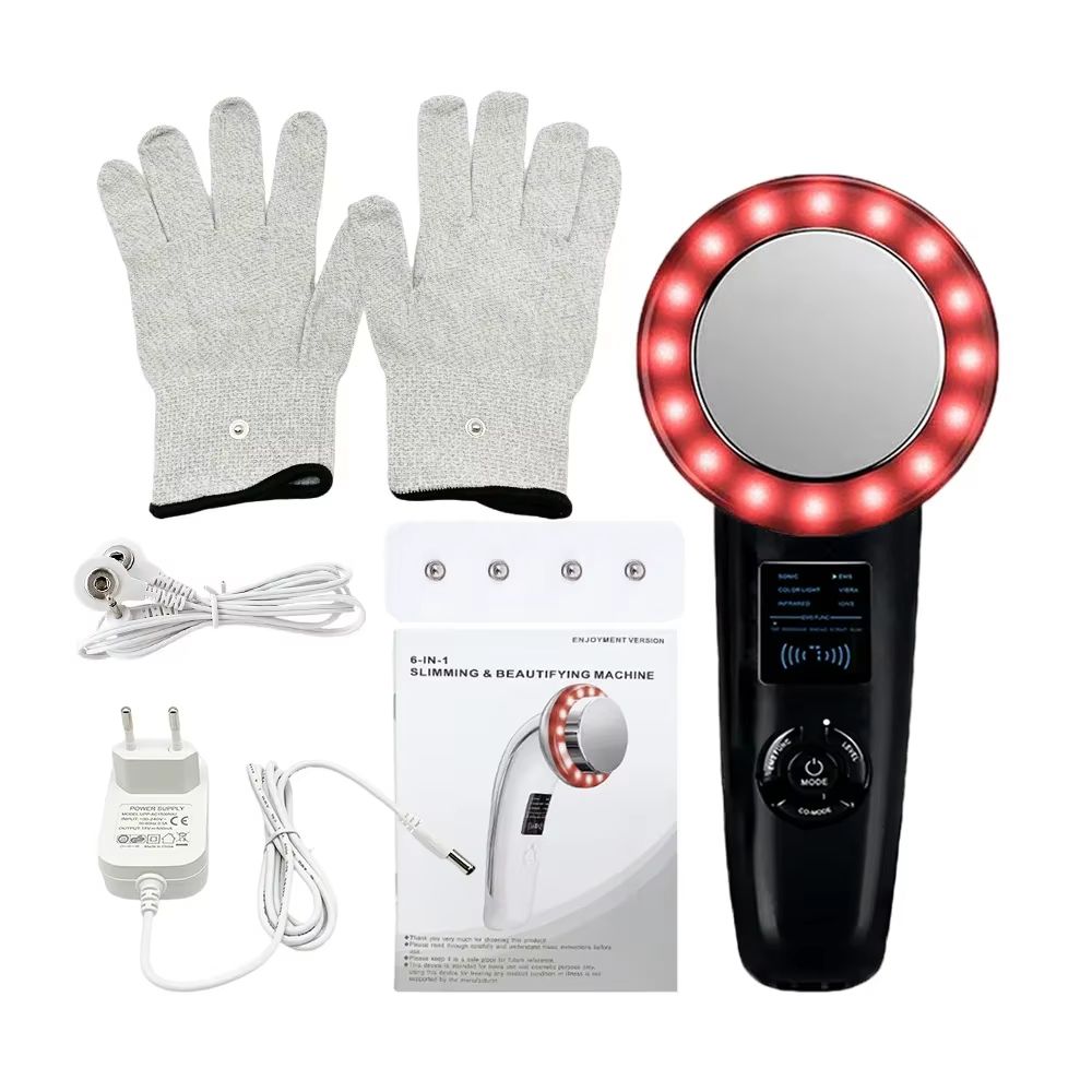 6-in-1 EMS Body and Facial Massager – Cavitation Slimming, Infrared Therapy & Ultrasound Skin Tightening Device